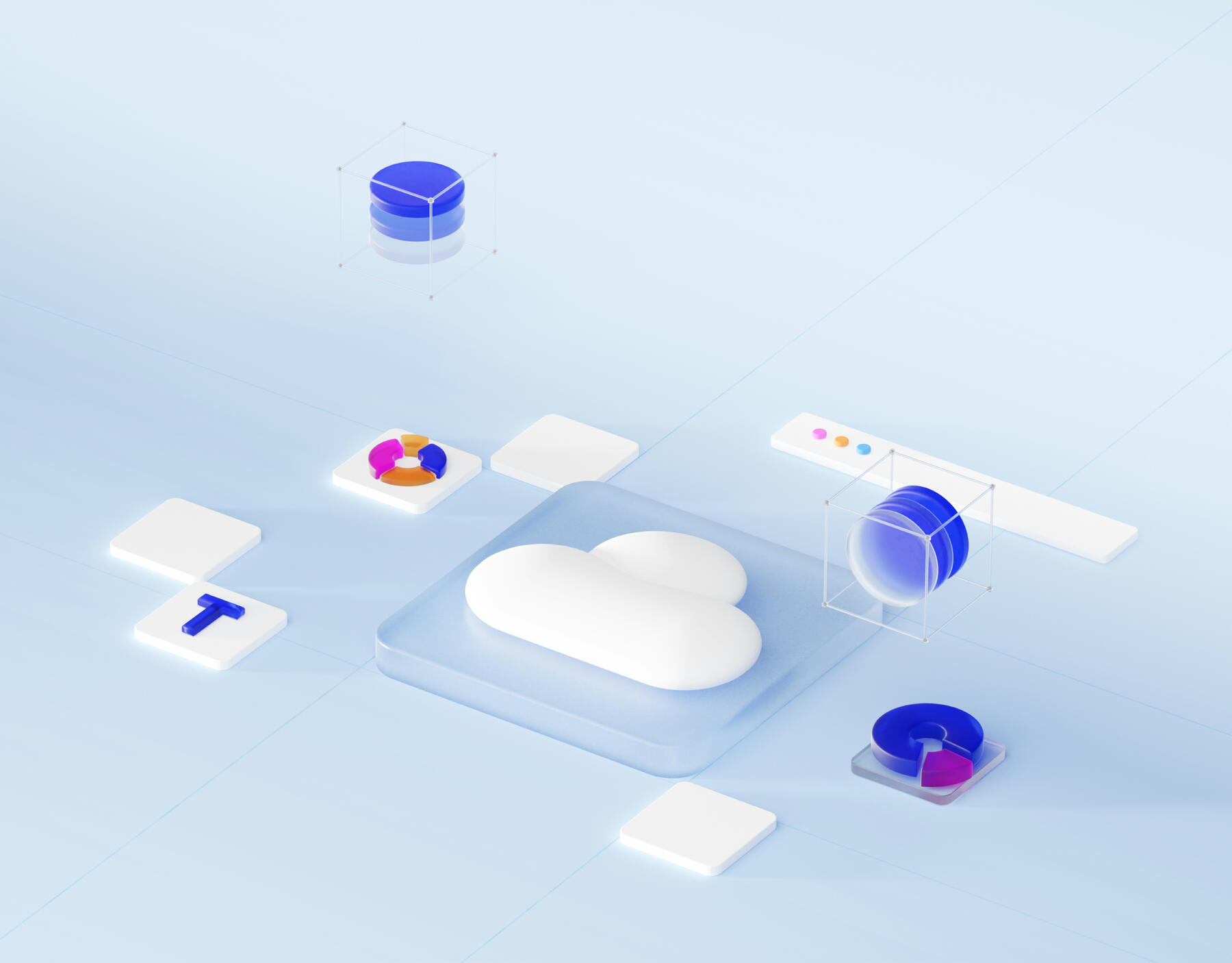 A graphic of various Microsoft cloud service logos