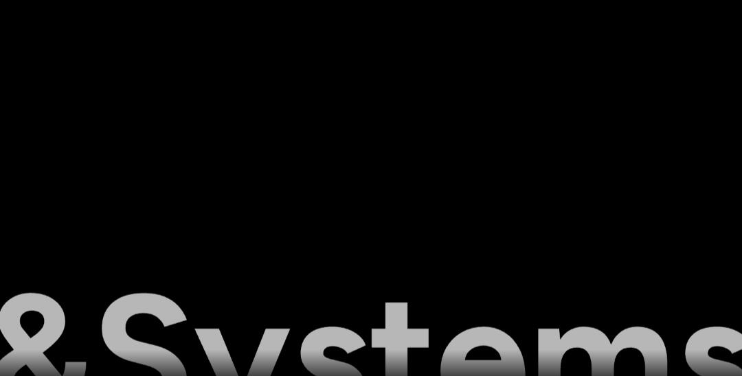 white graphic of the letters & Systwms